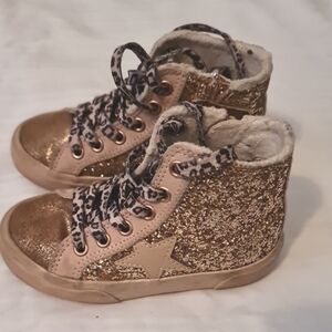 Next Direct Gold and Pink Glitter Sneakers